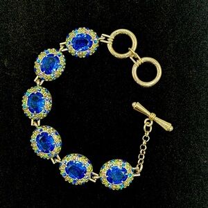 Edwardian Inspired Blue and Silver Bracelet